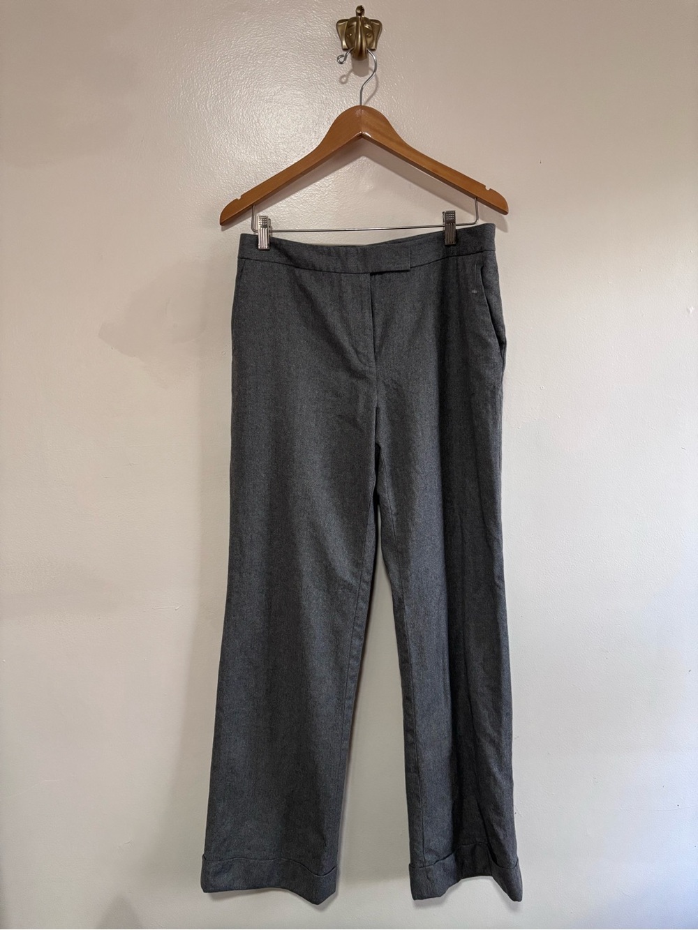 Brooks Brothers 100% Wool Caroline Fit Wide Leg Pants for Office Business sz 10